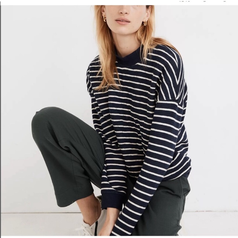 NWT Madewell Quilted Studio Mockneck Sweater
